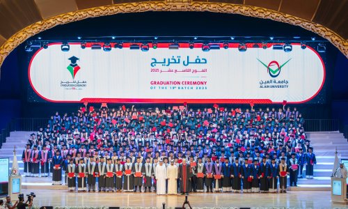 AAU celebrates the graduation of its 19th cohort in the presence of Sheikh Dhiyab bin Tahnoun.